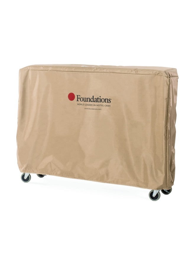 Foundations Crib Cover for Boutique and Travel Sleeper Compact Wood Cribs, Ease Transportation in Hotel, Heavy Duty Nylon to Extend Life of Crib, Protects from Dirt, Dust, Nicks, & Scratches (Tan) - Image 1