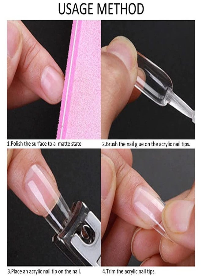 RECTYO GALLERY 100pcs/Pack Clear False Nails Tips Full Cover Stiletto Fake Nails Press on Soak Off Nail Tips Short for Women Nail - Image 4