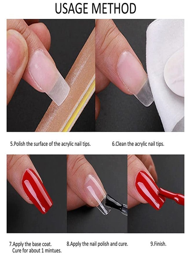 RECTYO GALLERY 100pcs/Pack Clear False Nails Tips Full Cover Stiletto Fake Nails Press on Soak Off Nail Tips Short for Women Nail - Image 5
