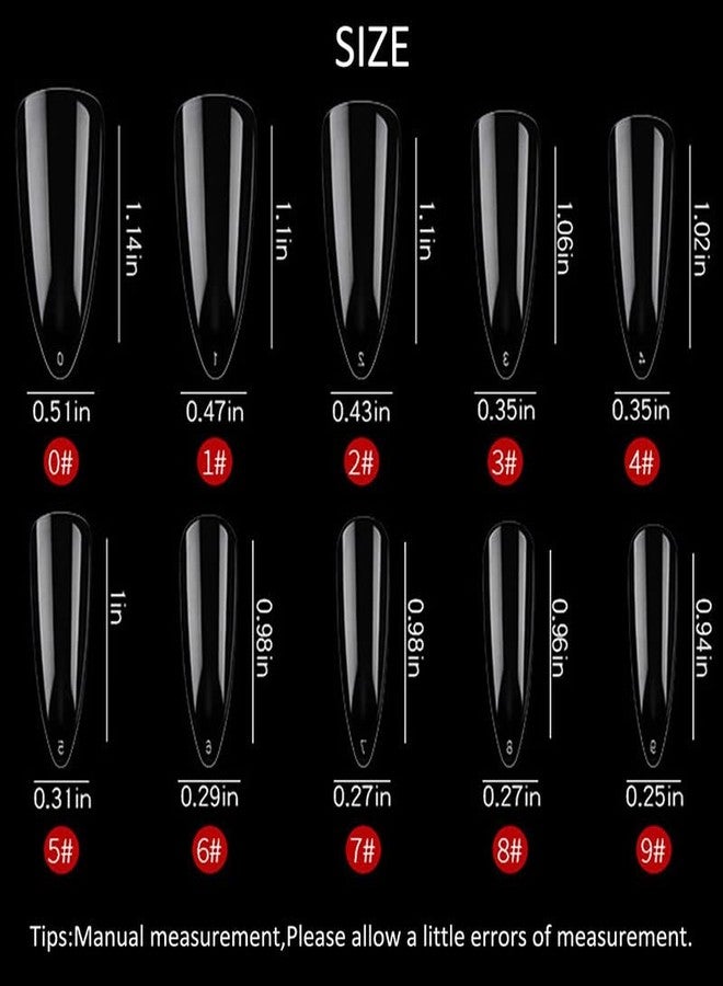 RECTYO GALLERY 100pcs/Pack Clear False Nails Tips Full Cover Stiletto Fake Nails Press on Soak Off Nail Tips Short for Women Nail - Image 3