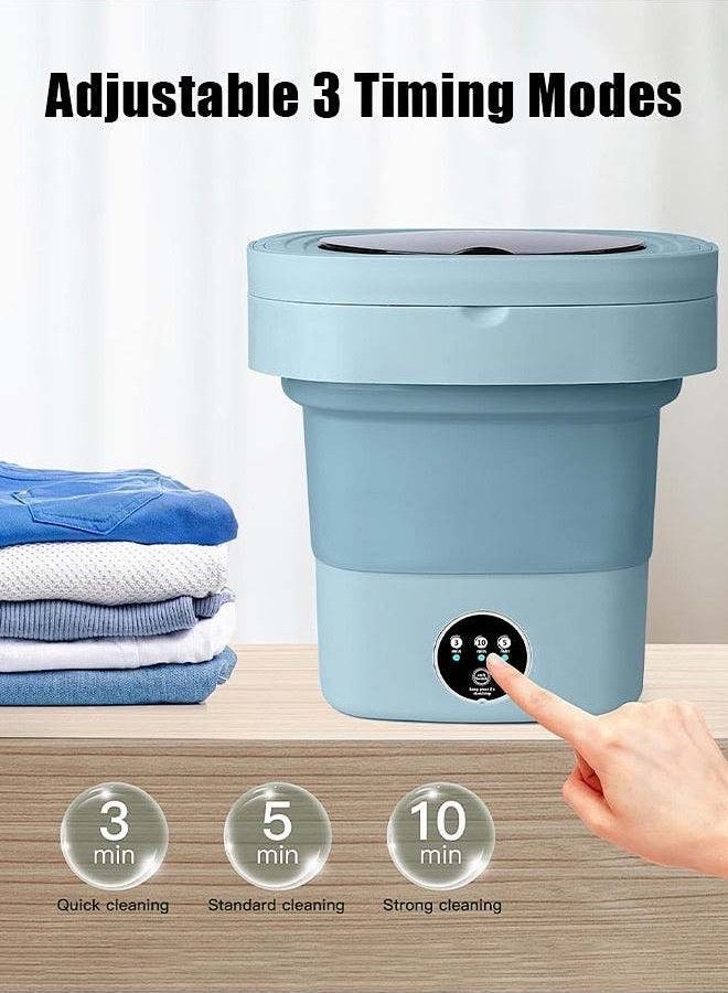 APEX Mini Folding Washing Machine, 8L Portable Washing Machine with Drain Basket, for Apartment, Travel, Underwear, Personal, Kids - Image 3
