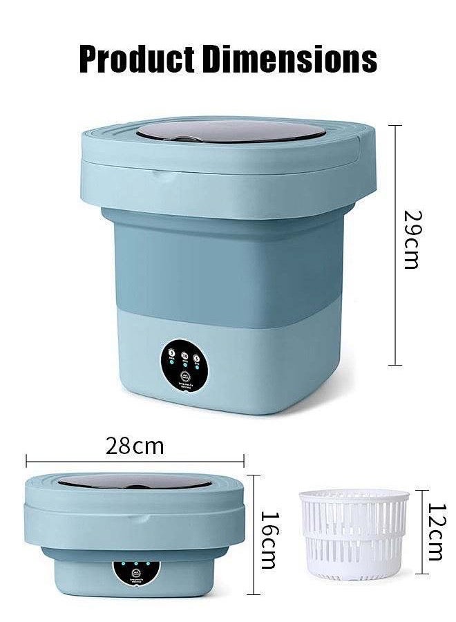 APEX Mini Folding Washing Machine, 8L Portable Washing Machine with Drain Basket, for Apartment, Travel, Underwear, Personal, Kids - Image 5