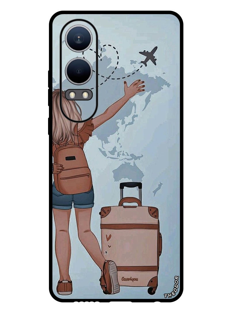 Theodor Protective Case Anti Scratch Shock Proof Bumper Cover For Oppo K12x (China) Travel Girl - Image 1