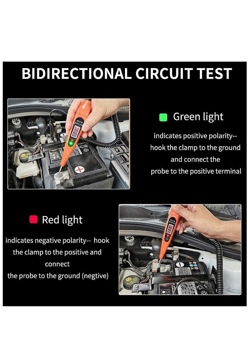 Loquat Automotive Test Light DC 3-60V Digital LCD Circuit Tester Heavy Duty Light Tester with Voltmeter and Probe Circuits Low Voltage Tester Probe for Checking Vehicle Car Truck Motorcycle Boat Fuses - Image 4