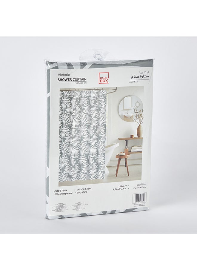 Victoria Shower Curtain with 16 Hooks 240 x 180 cm