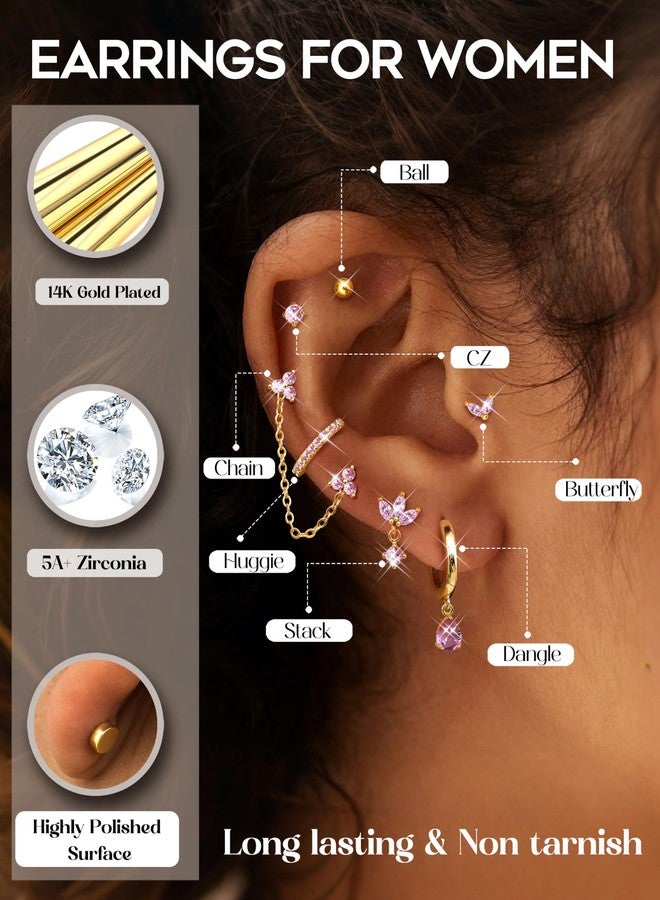 ORAZIO 20G Helix Piercing Jewelry Flat Back Cartilage Earrings for Women Surgical Stainless Steel Hypoallergenic Gold Hoop Stud Earrings Set Tragus Helix Piercing Jewelry for Sensitive Ears Single Pc D - Image 4