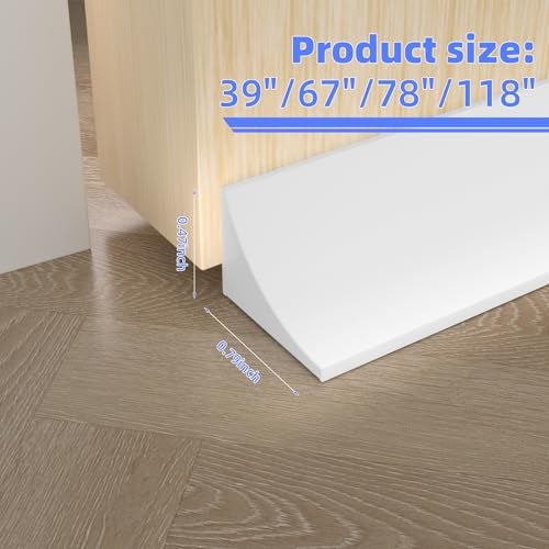 KAYLEINSTER 78 Inch Shower Threshold Water Dam Barrier,Shower Dam Water Stopper for Frameless Shower Door Bottom,Silicone Splash Guard for Kitchen Bathroom Sink Counter,for Wet and Dry Separation,White - Image 3