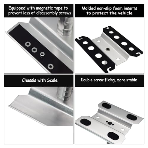 RC Lelut RC Car Stand RC Repair Stand 360 Degree Rotation Lift or Lower for Traxxas Arrma Redcat Axial RC4WD HSP Losi 18 110 112 116 Scale RC Crawler Car Truck Buggies Silver - Image 5