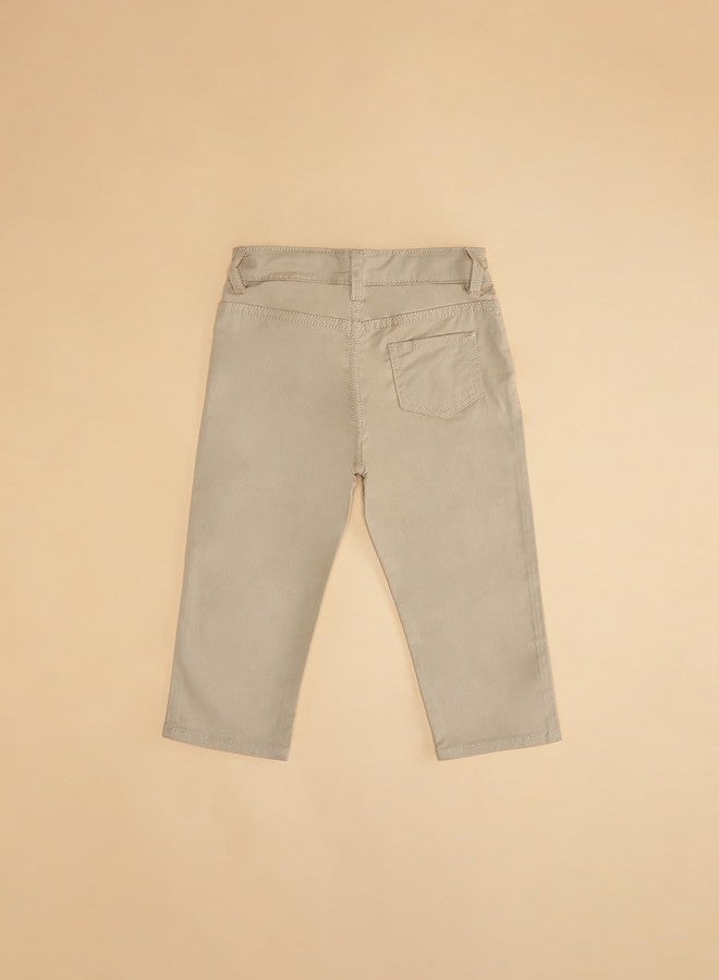 YU by Pantaloons Baby Boy's Regular Fit Pants (110149490012_Beige - Image 5