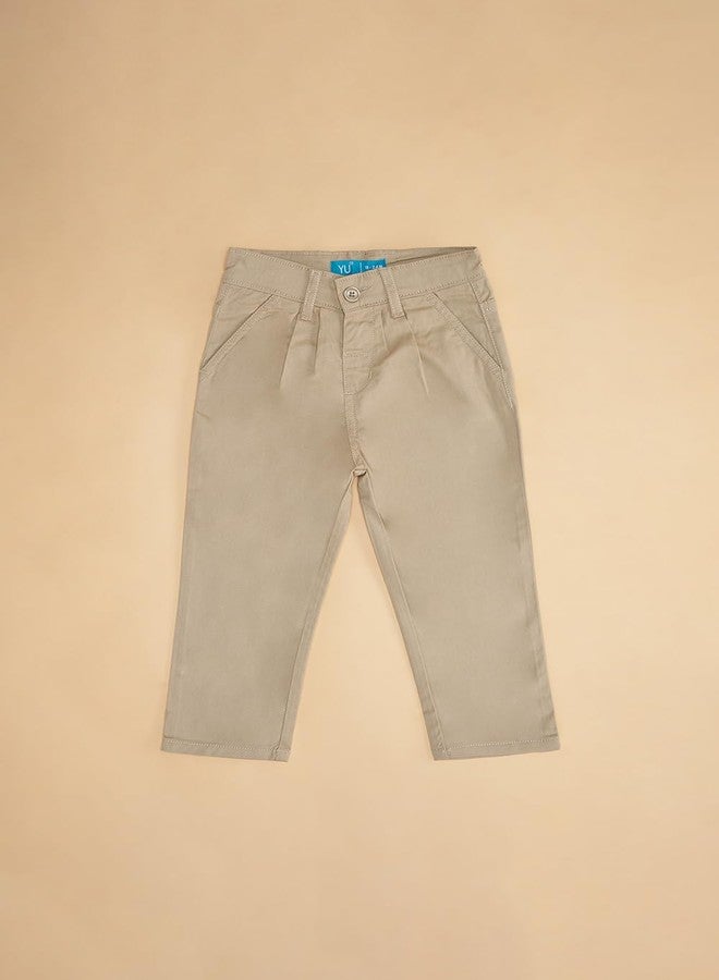 YU by Pantaloons Baby Boy's Regular Fit Pants (110149490012_Beige - Image 4