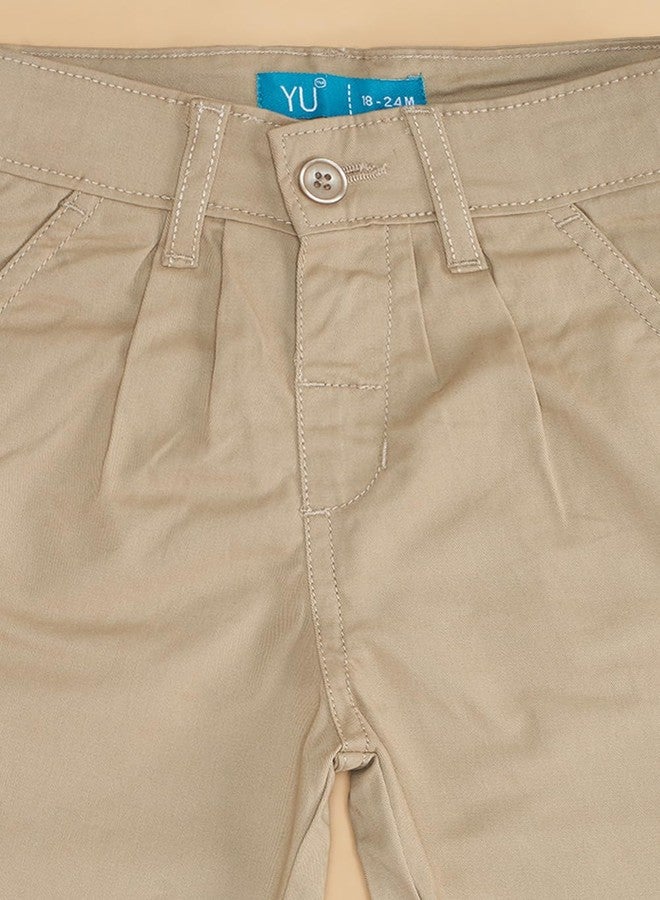 YU by Pantaloons Baby Boy's Regular Fit Pants (110149490012_Beige - Image 3