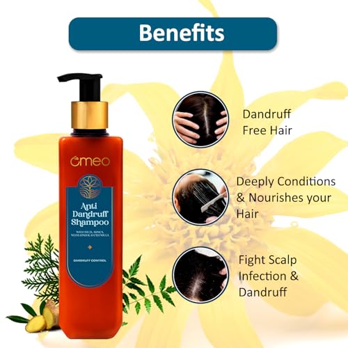 Omeo Anti Dandruff Shampoo 200ml | with Neem, Ginger Arnica, Calendula & Thuja | Dandruff Control, Reduces Itchy Scalp, Flakes & Scalp Fungus | Homeopathic Formula | For Men & Women - Image 2