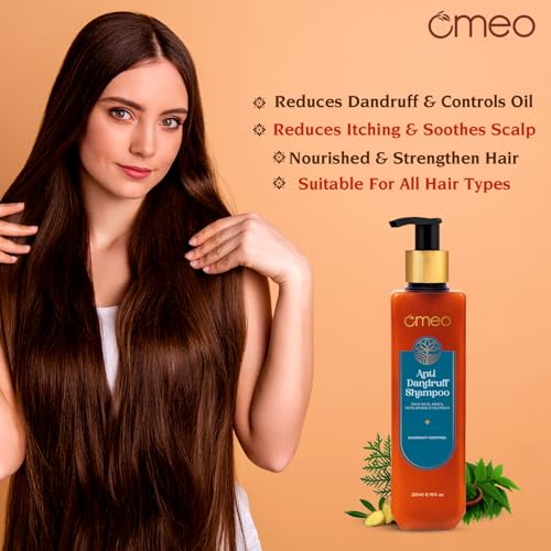 Omeo Anti Dandruff Shampoo 200ml | with Neem, Ginger Arnica, Calendula & Thuja | Dandruff Control, Reduces Itchy Scalp, Flakes & Scalp Fungus | Homeopathic Formula | For Men & Women - Image 3