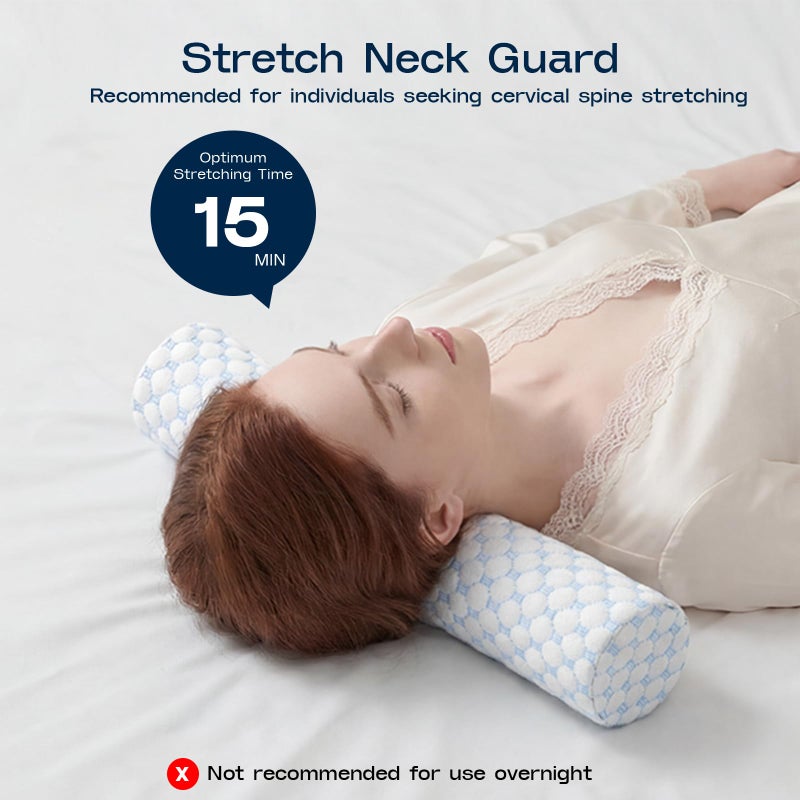 Cooling Memory Foam Neck Roll Pillow for Neck Pain Relief - Round Neck Support Pillow for Sleeping - Image 3