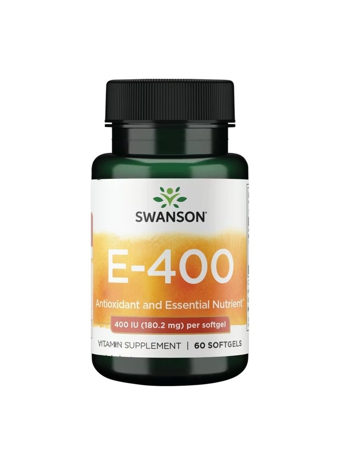SWANSON Swanson, Vitamin E, 180 mg (400 IU), 60 Softgels 