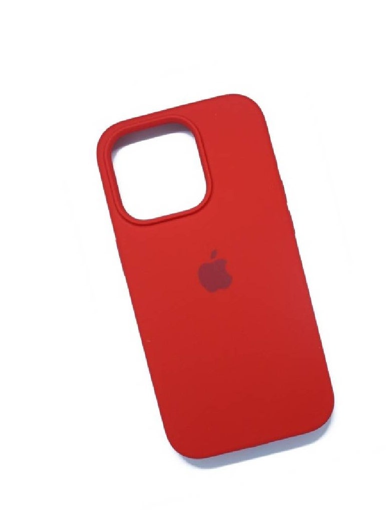 Generic Generic iPhone 15 Pro Liquid Silicone Case Cover With Logo Red  - Image 2