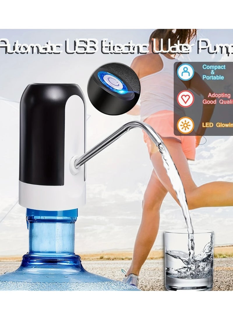 Generic portable electric water pump . USB rechargeable water dispenser . water bottle pump . lithium battery water pump . smart water pump for home . 5-gallon water pump . camping water dispenser . one-touch water pump . USB water pump for bottle . battery operated water pump  - Image 1