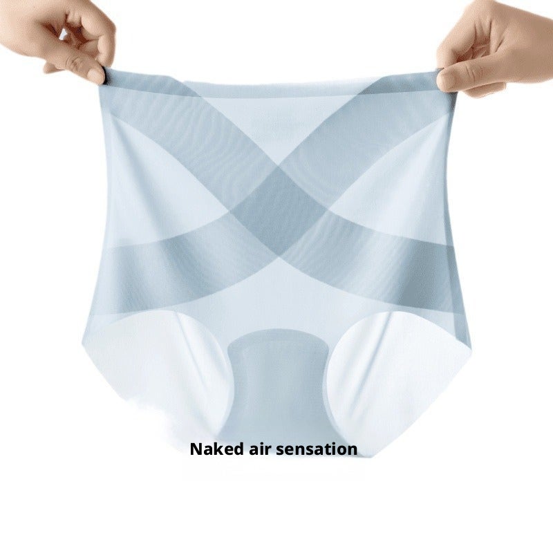 Ice Silk High-Waist Seamless Breathable Women's Briefs with Silk Crotch - Image 5