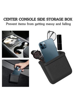spa luxetique Tesla Model 3 Model Y Accessories Center Console Organizer Storage Box Cell Phone Pocket Silicone Velcro Bag Sunglasses Holder Key Card Coin Case for Flocking  - Image 2