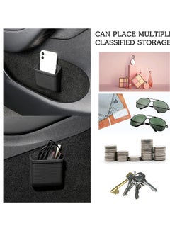 spa luxetique Tesla Model 3 Model Y Accessories Center Console Organizer Storage Box Cell Phone Pocket Silicone Velcro Bag Sunglasses Holder Key Card Coin Case for Flocking  - Image 3
