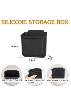 spa luxetique Tesla Model 3 Model Y Accessories Center Console Organizer Storage Box Cell Phone Pocket Silicone Velcro Bag Sunglasses Holder Key Card Coin Case for Flocking  - Image 4