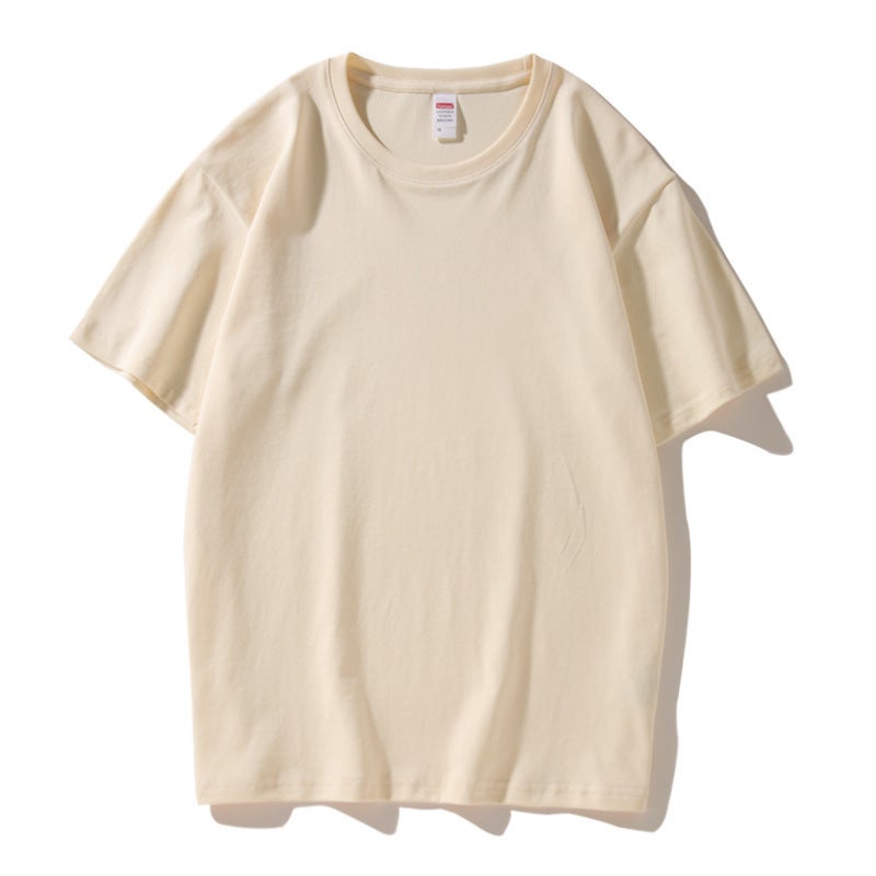 Live Broadcast Premium Long-Staple Cotton Composite Ice Ion-Wicking Breathable Round Neck Solid Color T-Shirt Short-Sleeved Men'S And Women'S Trendy Top - Image 1
