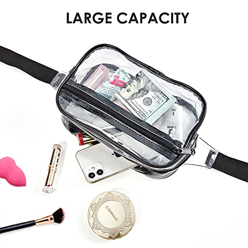 Clearworld Clear Fanny Pack for Women Men, Stadium Approved Waist Pack with Adjustable Strap,Fashion Belt Bag for Festival, Games,Travel and Concerts - Image 3