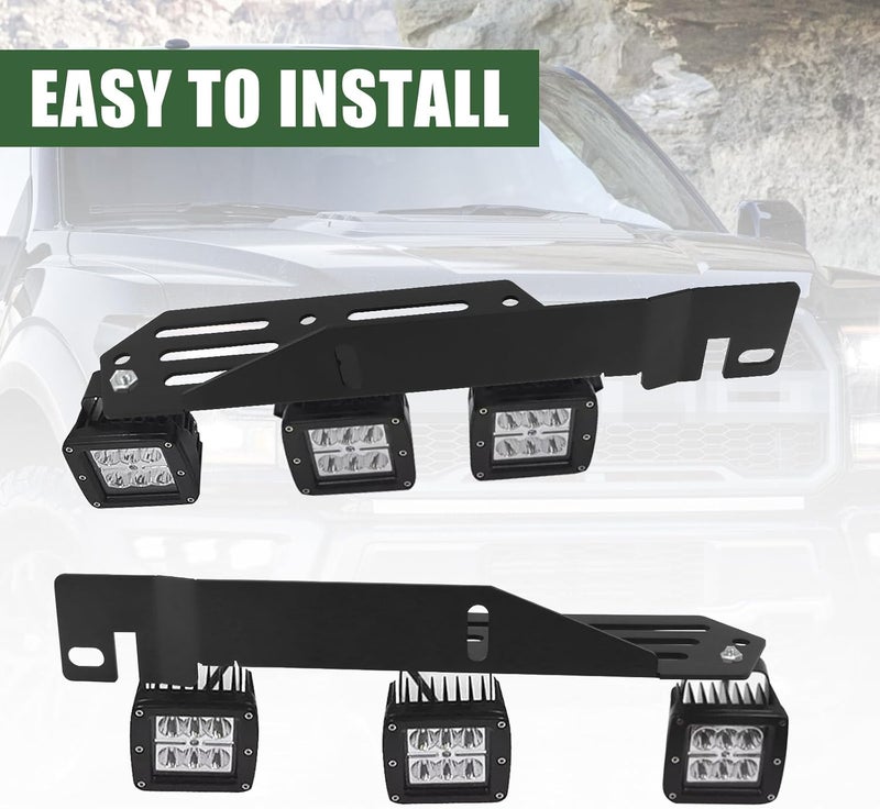 NORTHYUN Led Fog Lights Triple Mounting Brackets for 2015-2020 Ford F150 - 2Pcs - Image 2