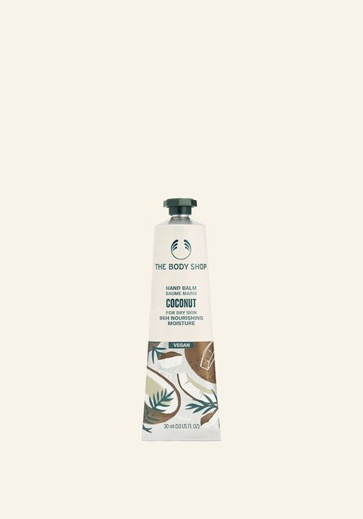 THE BODY SHOP Coconut Hand Balm – Intensive Hand Cream for Dry to Very Dry Skin, With Virgin Coconut Oil & Shea Butter, 96hr Moisture, Non-Greasy & Fast-Absorbing, 30ml