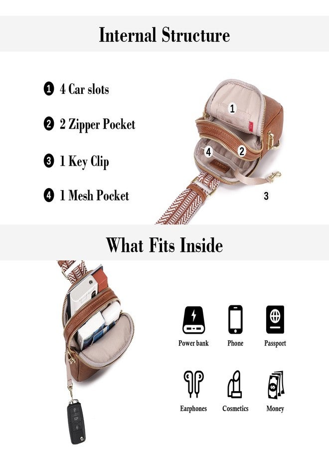 INICAT Travel Small Sling Bag Leather Crossbody Bags for Women Fanny Packs Cross Body Bag for Woman Cross Body Purses, Brown Anti-theft, Small - Image 5