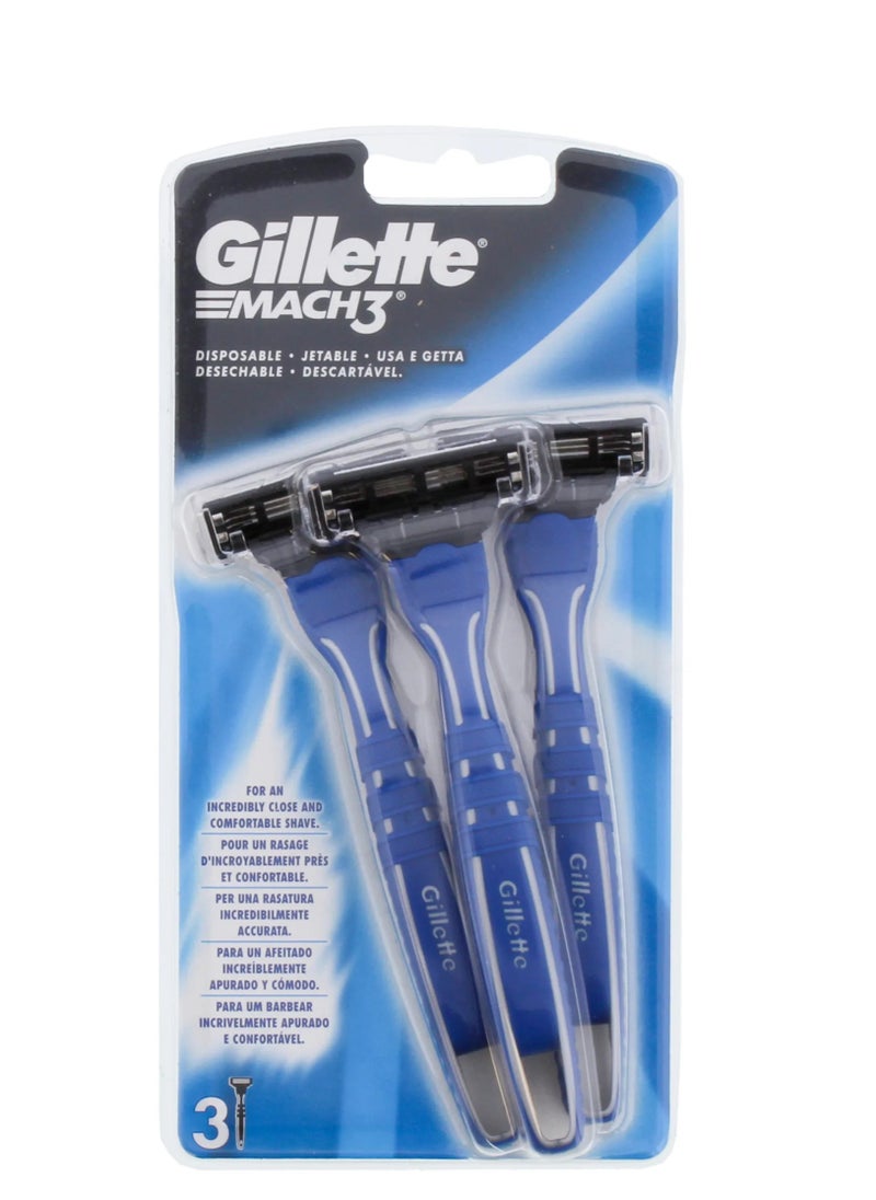 Gillette - Gillette Mach3 Disposable Razor 3 Pieces - Image 1
