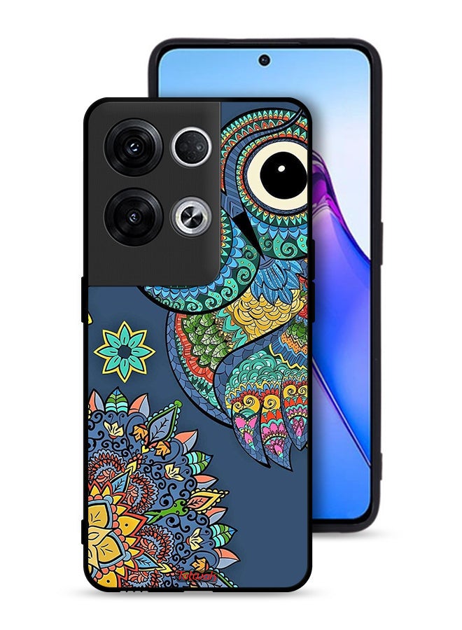 Tolwak Oppo Reno8 Pro Plus 5G Protective Case Cover Floral Owl - Image 1