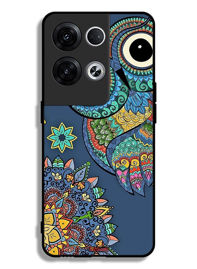 Tolwak Oppo Reno8 Pro Plus 5G Protective Case Cover Floral Owl - Image 2