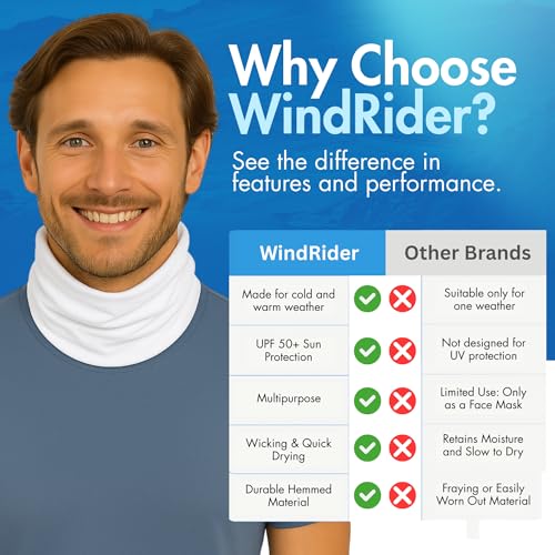 WindRider UPF 50+ Neck Gaiter – UV Sun Protection Face Mask, Balaclava, Headband & Scarf – Cooling, Breathable Fabric - Image 4