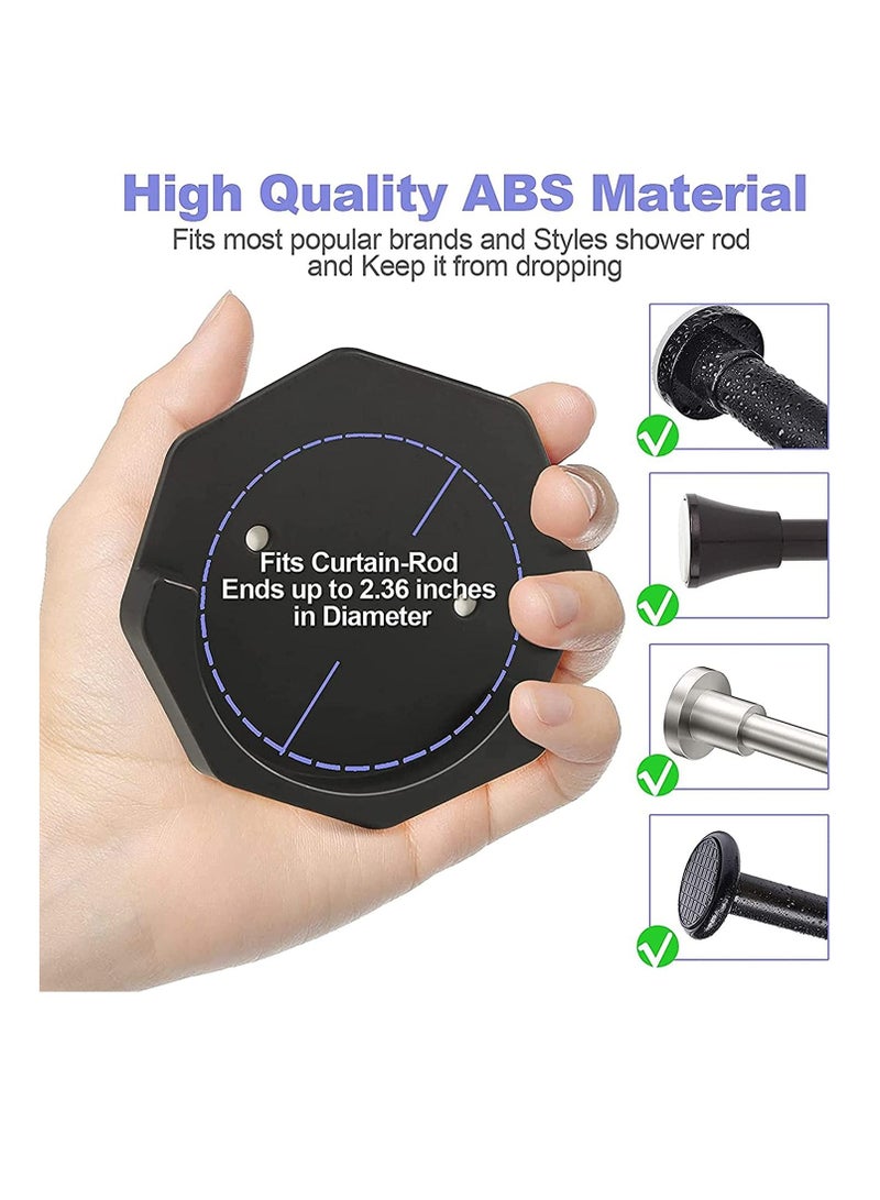 Shower Curtain Rod Holder 2PCS, Adhesive Wall Mount for Bathroom, No Drilling Stick On Black, Easy to Install and Persistent Viscous Not Included - Image 5