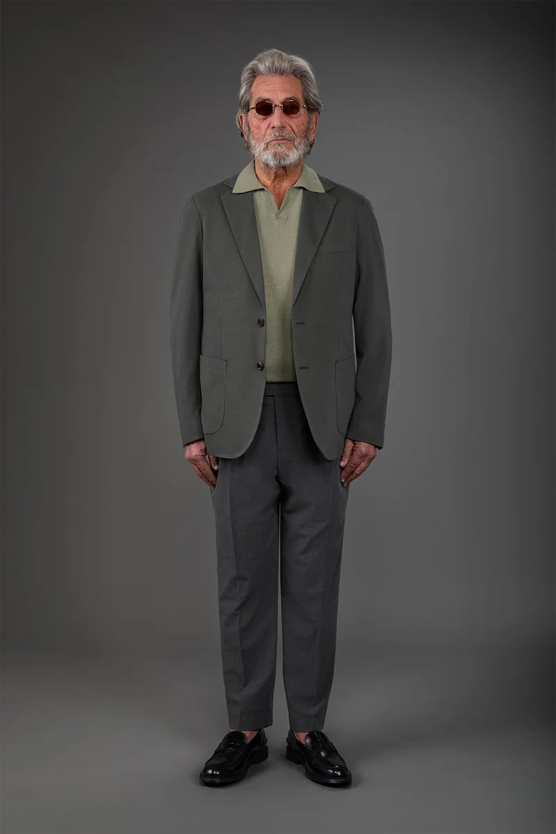 Men's unlined single-breasted jacket - Green