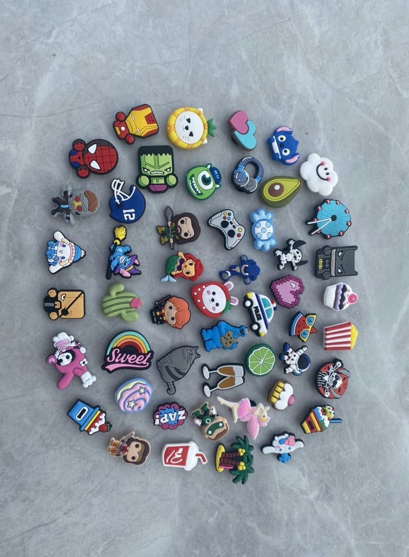 SOLARAE 50 Pcs Random Shoe Charms for Crocs - Fun Decorations for Men, Women & Kids, Perfect for Parties & Mini Bracelets - Image 2