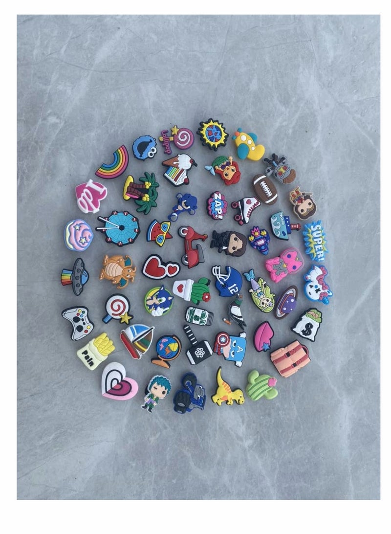 SOLARAE 50 Pcs Random Shoe Charms for Crocs - Fun Decorations for Men, Women & Kids, Perfect for Parties & Mini Bracelets - Image 3