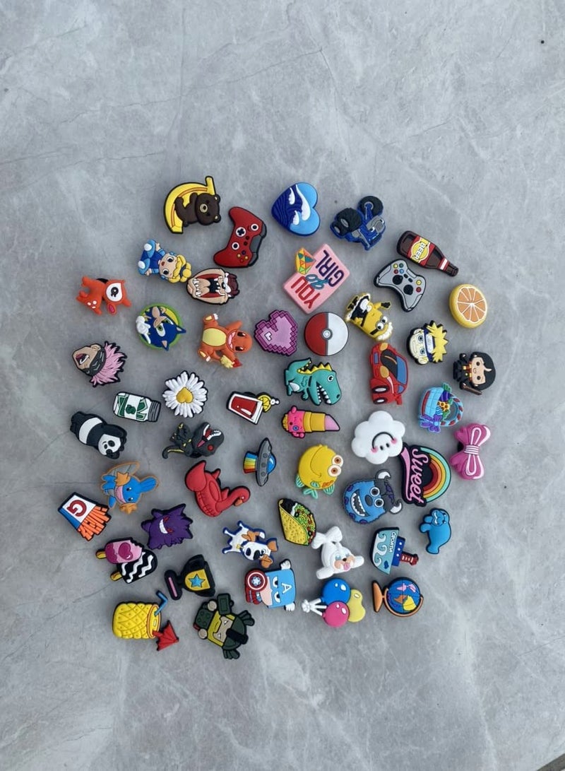 SOLARAE 50 Pcs Random Shoe Charms for Crocs - Fun Decorations for Men, Women & Kids, Perfect for Parties & Mini Bracelets - Image 5