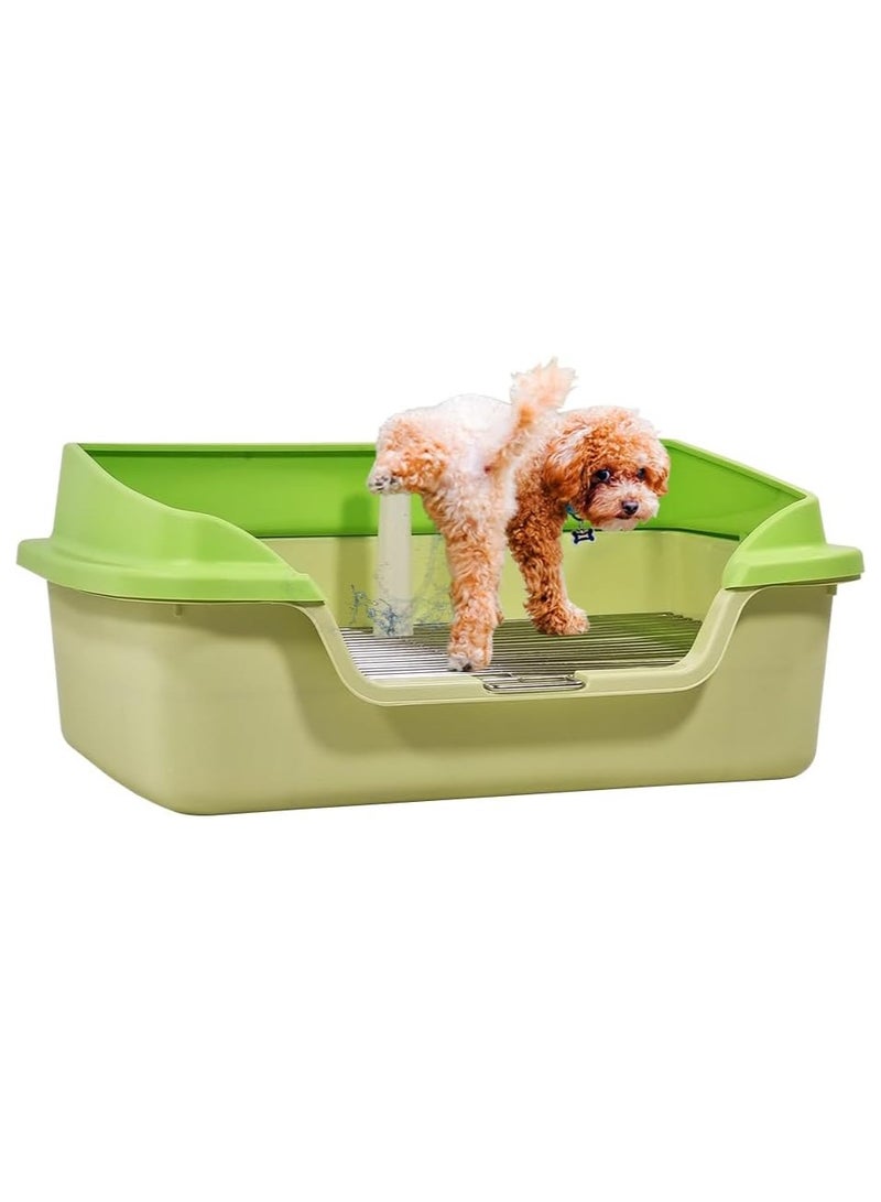 NNC PETS Pet dog toilet for small to medium dogs, Durable plastic dog toilet with Splash proof design, Stainless steel grid, and Detachable pee post, Ideal for indoor & outdoor, Easy to clean 56 cm (Green) - Image 1
