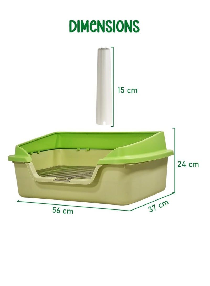 NNC PETS Pet dog toilet for small to medium dogs, Durable plastic dog toilet with Splash proof design, Stainless steel grid, and Detachable pee post, Ideal for indoor & outdoor, Easy to clean 56 cm (Green) - Image 2