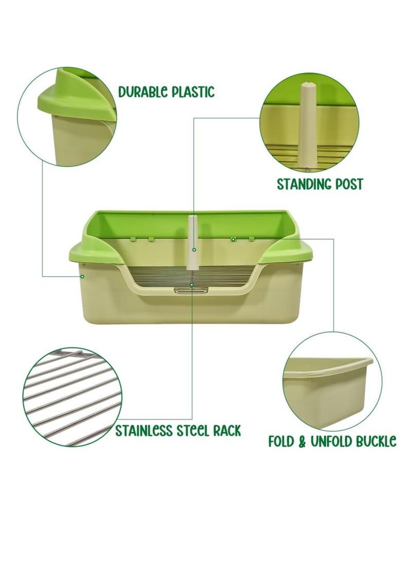 NNC PETS Pet dog toilet for small to medium dogs, Durable plastic dog toilet with Splash proof design, Stainless steel grid, and Detachable pee post, Ideal for indoor & outdoor, Easy to clean 56 cm (Green) - Image 3