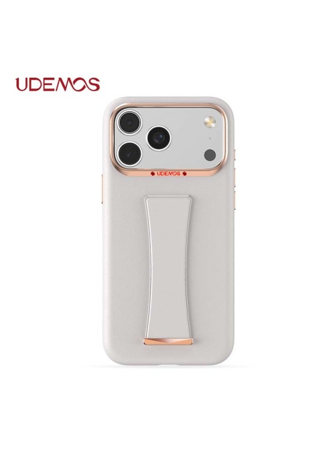 Defense [cold Porcelain Camera Button] Suitable For Apple 17 Pro Max Phone Case Stand Leather Anti-drop Wristband Iphone 17 Pro Max Protective Case Hand Strap Independent Xiao Yao White - Image 5