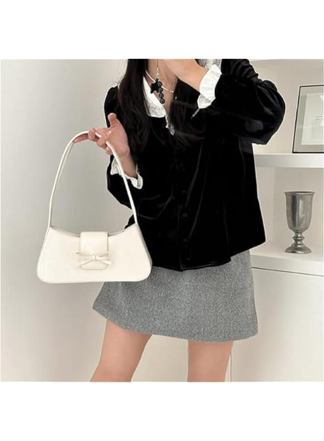 Arabest Shoulder Bags for Women Coquette Bow Purse Y2k Bag Small Cute Purses Mini Hobo Handbag Faux Leather Shoulder Purse - Image 5