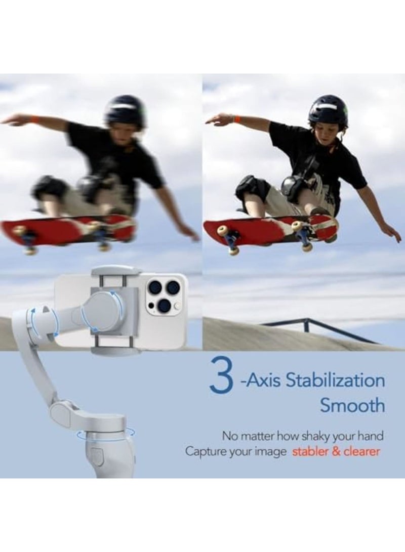 Smartphone Gimbal Stabilizer, 3-Axis Phone Stabilizer for Android  iPhone, Face  Object Tracking, Video Recording, Integrated Extension Rod, Compact Vlogging Kit - Image 3