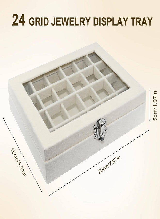KEUYE Charm Holder Compatible with Pandora-24-Grid Velvet Jewelry Box Compatible with Pandora,Lockable & Adjustable Gift Box - Image 2
