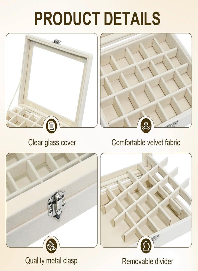 KEUYE Charm Holder Compatible with Pandora-24-Grid Velvet Jewelry Box Compatible with Pandora,Lockable & Adjustable Gift Box - Image 3