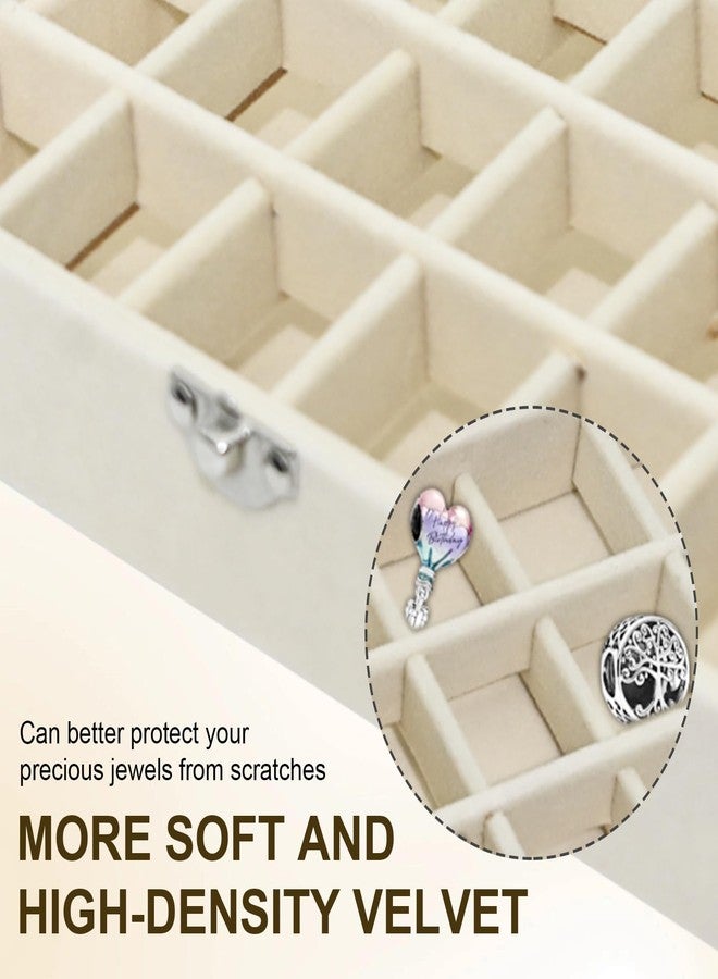 KEUYE Charm Holder Compatible with Pandora-24-Grid Velvet Jewelry Box Compatible with Pandora,Lockable & Adjustable Gift Box - Image 5