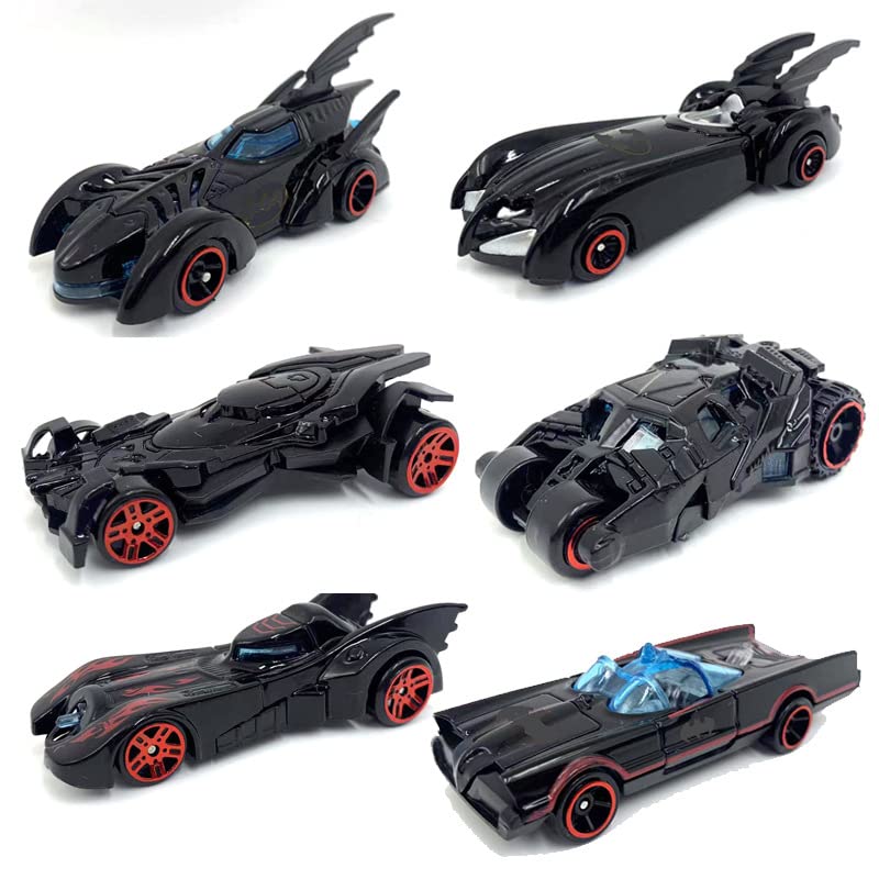 PLUSPOINT Black Super Hero Metal Cars Set Push N Go 6 Pc Vehicles, Racing Cars Play Set for Toddlers,Boys Die-Cast Car Set, Cake Decorations Topper Birthday Gift(Bat 6pc) - Image 1