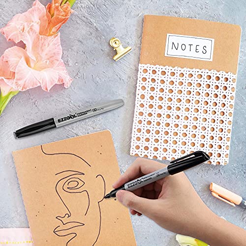 Ezzgol Permanent Markers Bulk, 72 Pack Black Permanent Marker Set, Fine Tip, Waterproof Markers, Premium Smear Proof Pens, Waterproof, Quick Drying, Office Supplies for School, Office, Home - Image 5